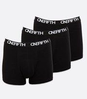 New Look 3 Pack Black One Fifth Logo Boxers